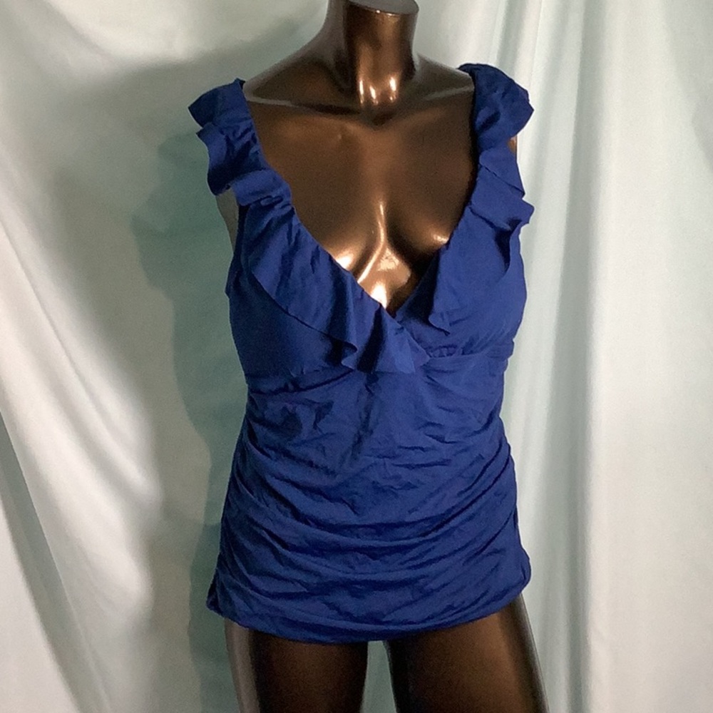 Bleu Rod Beattie Ruffle Tankini Top - 12 - New